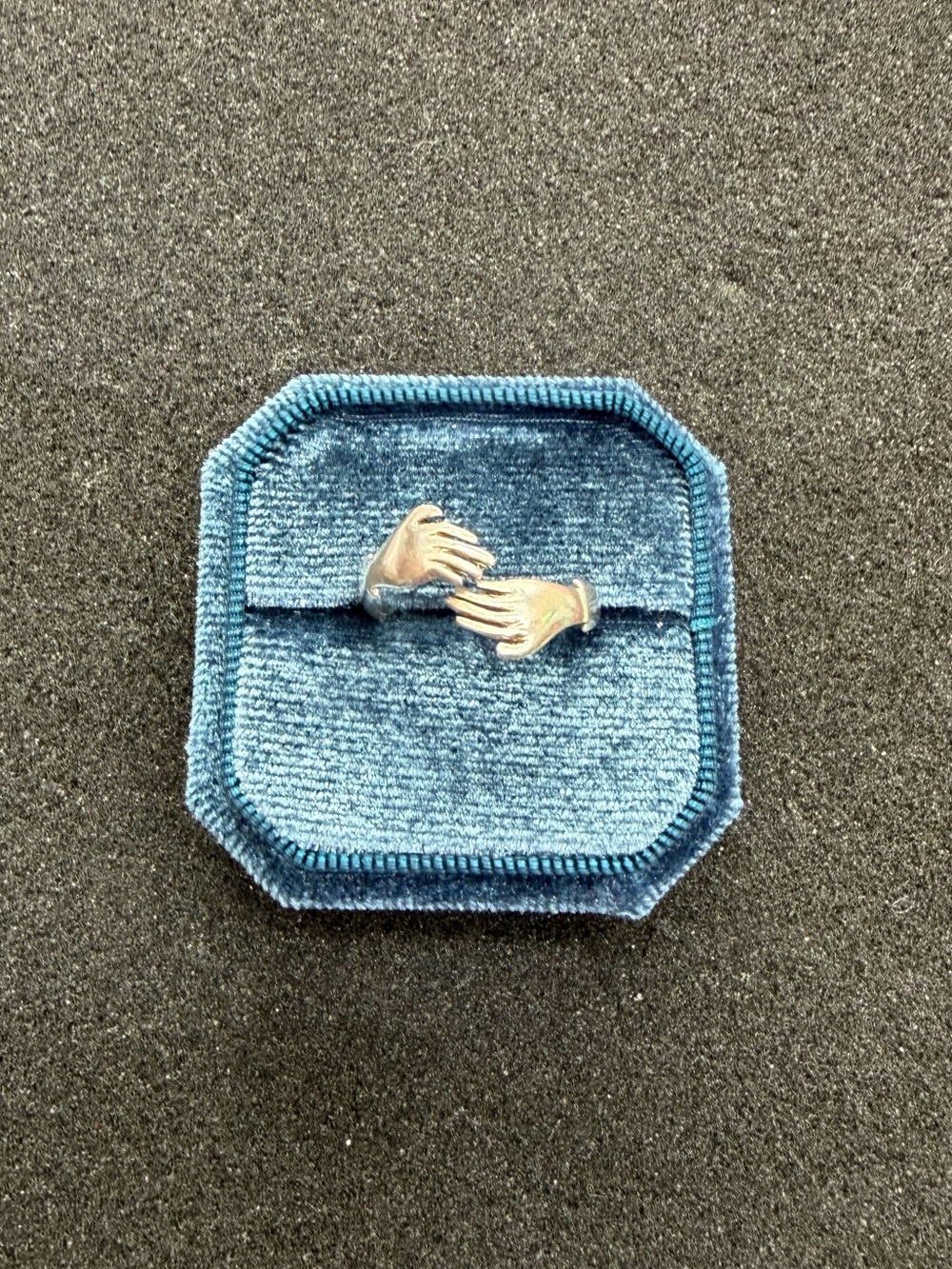 Vintage Sterling Silver Hug Hand Wrap Ring